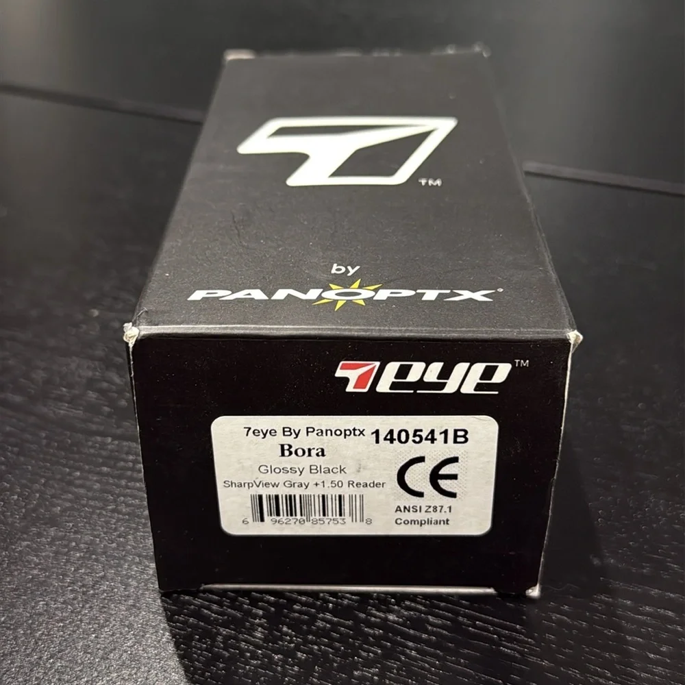 7eye Bora Gloss Black +1.50 Readers Riding Sunglasses